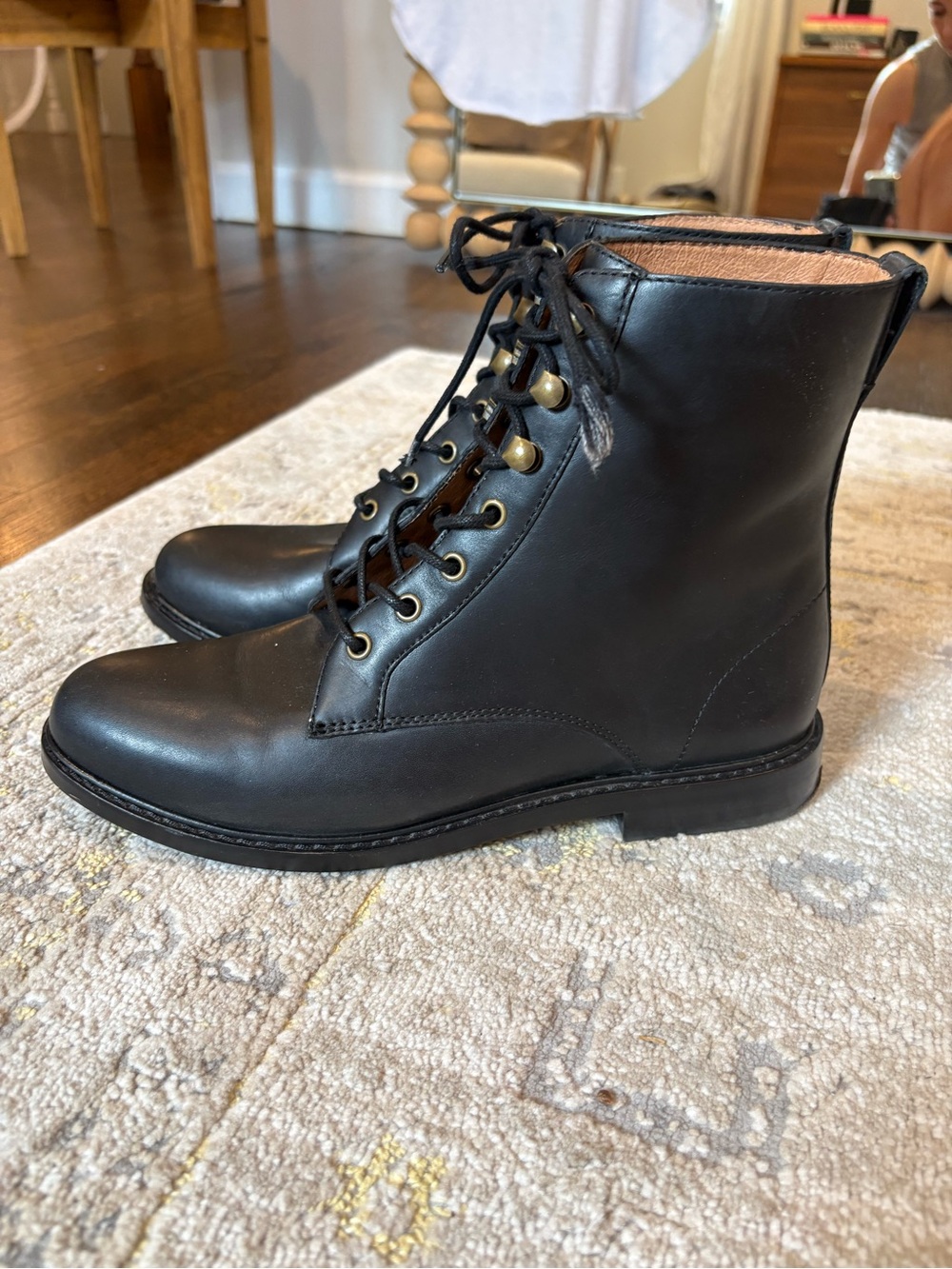 Madewell Black Leather Combat Boots - Picture 8 of 8